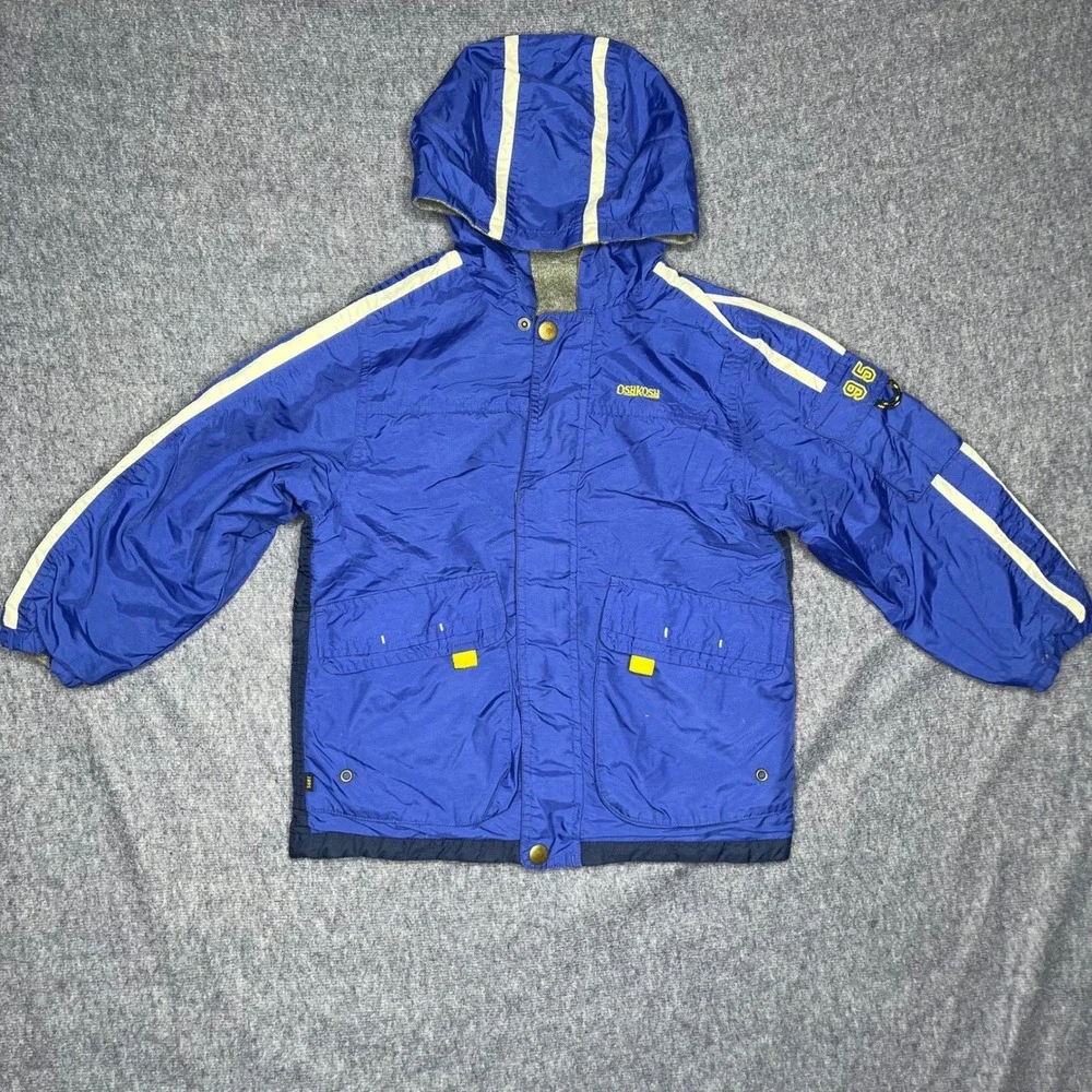 OshKosh Bgosh Boys Blue 3-in-1 System Jacket Fleece Liner Hooded Size L 7